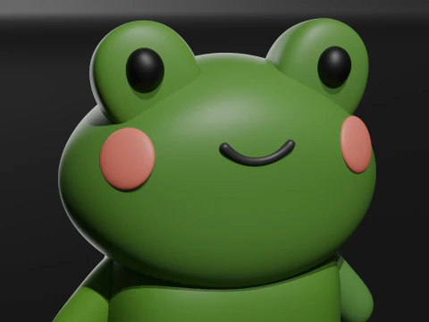 Green Chubby Frog 3D Model