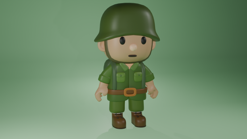 Soldier bob 3D 模型 .c4d .max .obj .3ds .fbx .stl .blend 