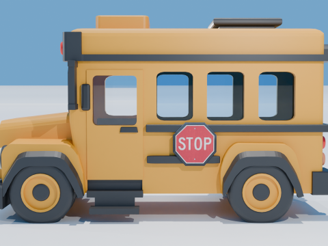 School Bus cartoon Model 3D