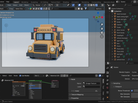 School Bus cartoon Model 3D