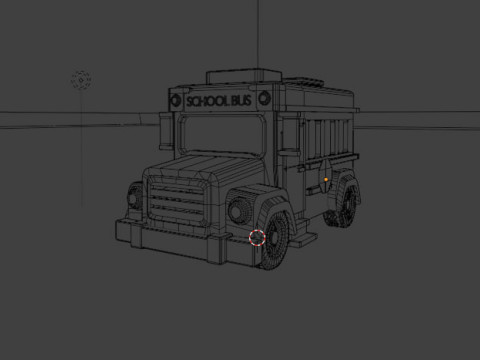 School Bus cartoon Model 3D