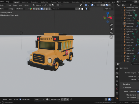 School Bus cartoon Model 3D