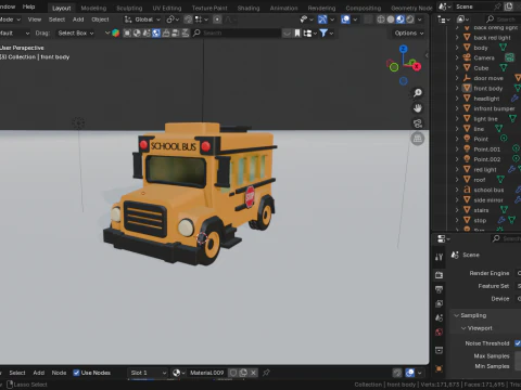 School Bus cartoon 3D Model