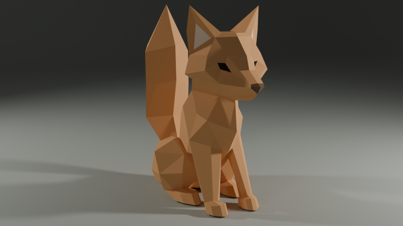 Stylized Low-Poly Fox Low-poly 3D 模型 .c4d .max .obj .3ds .fbx .stl .blend