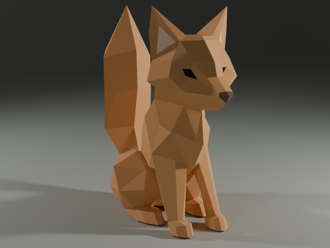 Stylized Low-Poly Fox Low-poly 3D Модель