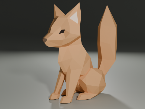 Stylized Low-Poly Fox Low-poly 3D 模型