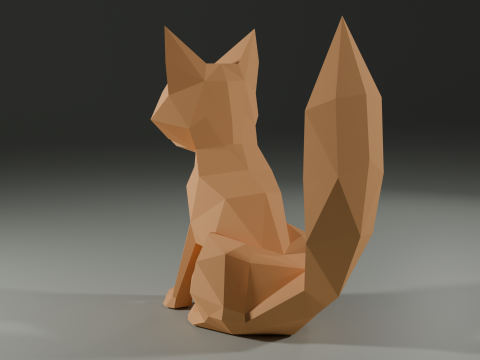 Stylized Low-Poly Fox Low-poly 3D 模型