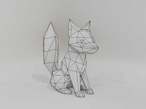 Stylized Low-Poly Fox Low-poly 3D 模型