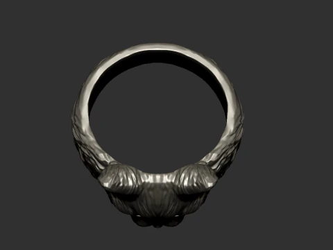 Cat Head Ring 3D Print Model