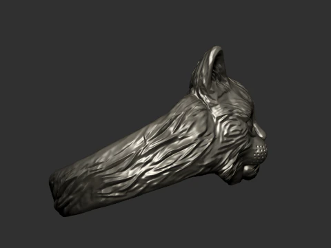 Cat Head Ring 3D Print Model