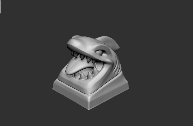 Shark Head Keycap 3D Baskı Modeli .c4d .max .obj .3ds .fbx .stl .blend