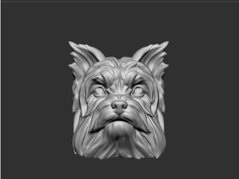 Bulldog Head Artisan Keycap 3D Print Model