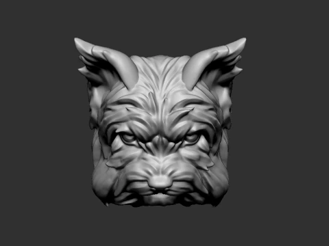 Bulldog Head Artisan Keycap 3D Print Model