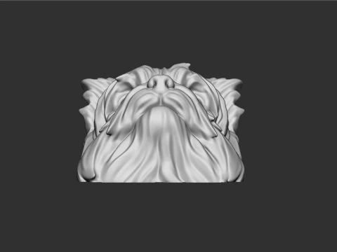 Bulldog Head Artisan Keycap 3D Print Model
