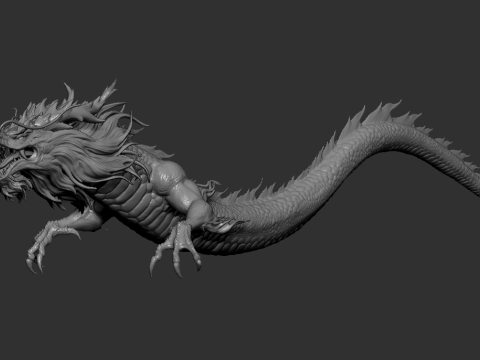 Asian Dragon Chinese Mythical Creature 3D-printmodel
