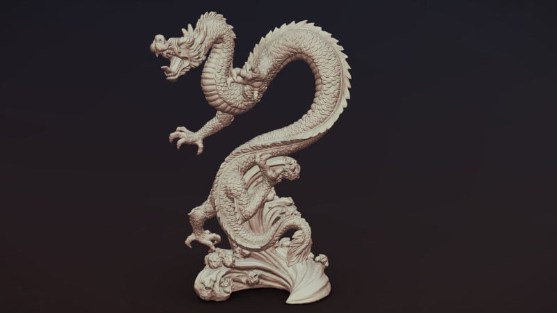 Pose Chinese Dragon Statue STL Modèles 3D en vedette .c4d .max .obj .3ds .fbx .stl .blend