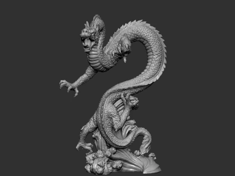 Pose Chinese Dragon Statue STL 3D Print Model