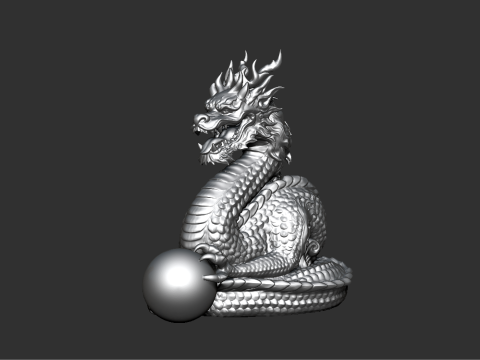 Chinese Guardian Dragon Sculpture STL for 3D Printing Modelo de impresión 3D