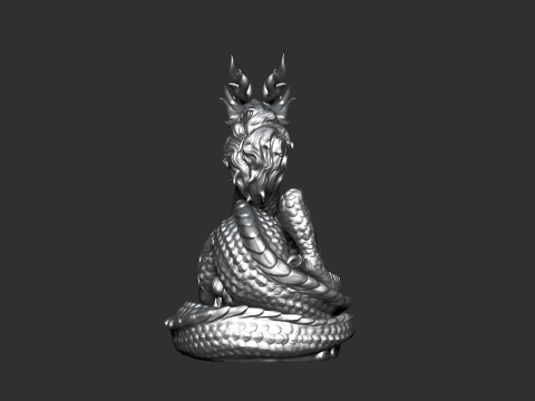 Chinese Guardian Dragon Sculpture STL for 3D Printing Modelo de impresión 3D