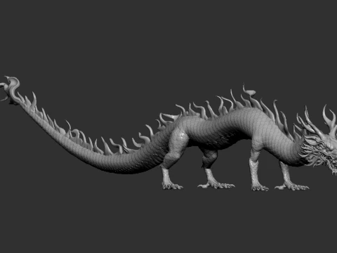 Oriental Dragon STL Highly Detailed 3D Print Model 3D Print Model