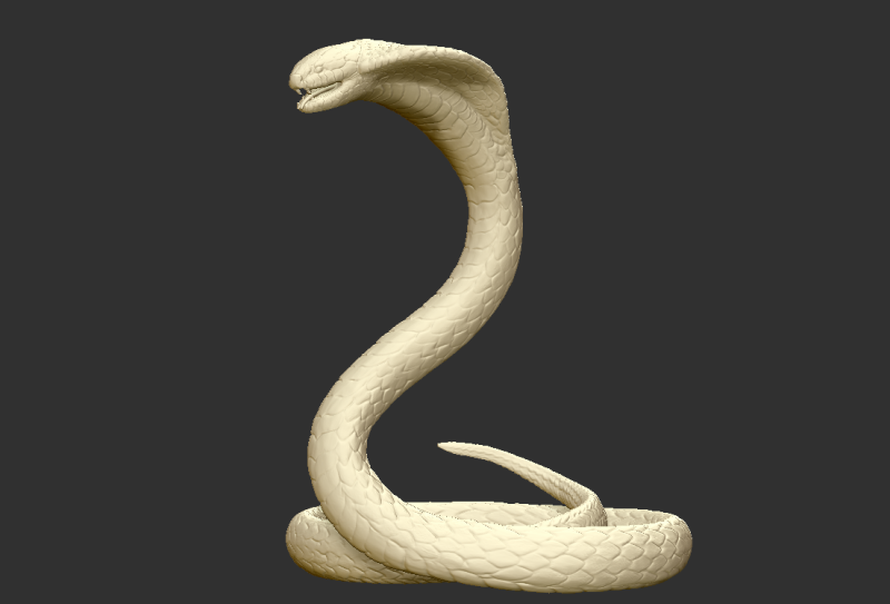 Cobra Snake STL Highly Detailed 3D Printable Model for Resin Printing Modèles 3D en vedette .c4d .max .obj .3ds .fbx .stl .blend