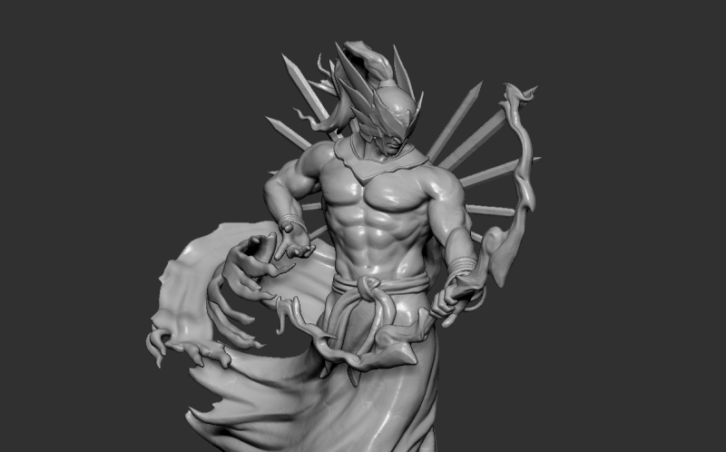 Fantasy Archer Warrior Statue STL 3D Printable Heroic Bowman Figure with Base 3D-printmodel .c4d .max .obj .3ds .fbx .stl .blend
