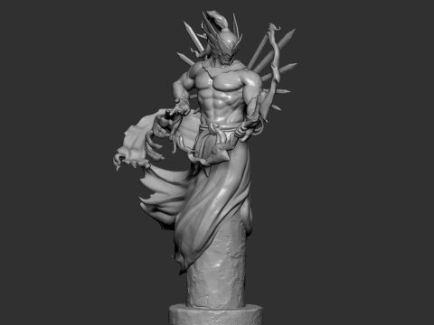 Fantasy Archer Warrior Statue STL 3D Printable Heroic Bowman Figure with Base 3D-printmodel