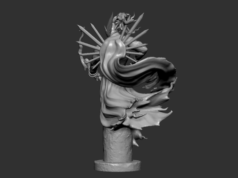 Fantasy Archer Warrior Statue STL 3D Printable Heroic Bowman Figure with Base 3D-printmodel