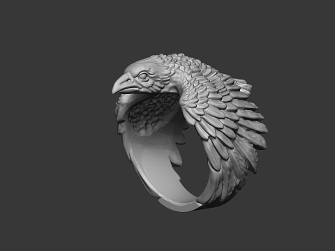 Eagle Head Ring 3D Printable Model 3D Baskı Modeli