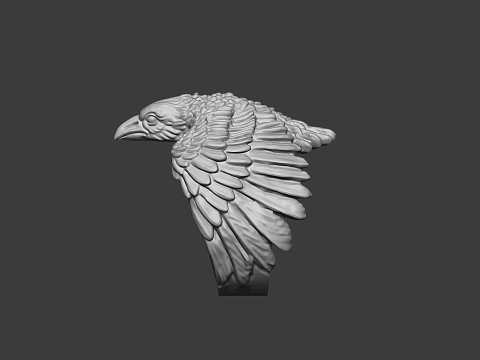 Eagle Head Ring 3D Printable Model 3D Baskı Modeli