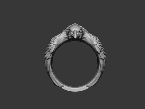 Eagle Head Ring 3D Printable Model 3D Baskı Modeli