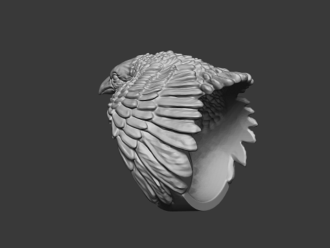 Eagle Head Ring 3D Printable Model 3D Baskı Modeli