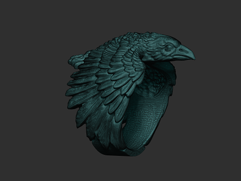 Eagle Head Ring 3D Printable Model 3D Baskı Modeli