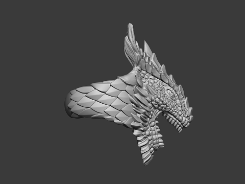 Dragon Head Ring Fantasy 3D Print Model 3D printmodel