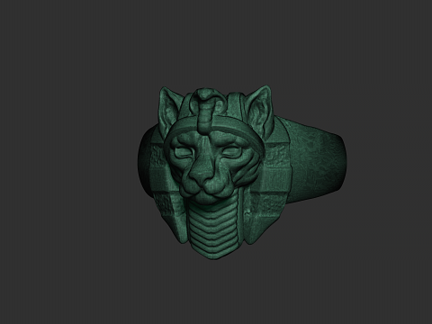 Pharaoh Cat Ring Egyptian Style 3D Printable Jewelry Model 3D Druckmodell