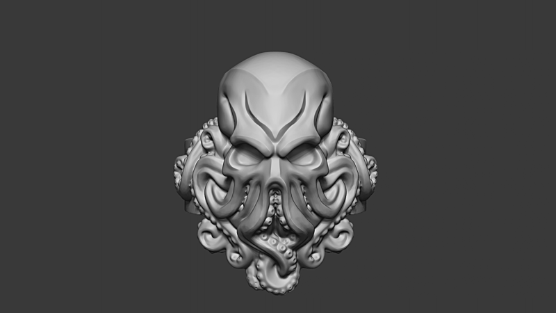 Cthulhu Tentacle Ring 3D print model Model Cetak 3D .c4d .max .obj .3ds .fbx .stl .blend 