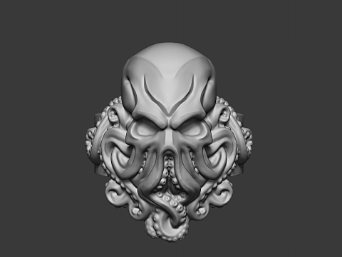 Cthulhu Tentacle Ring 3D print model 3Dプリントモデル