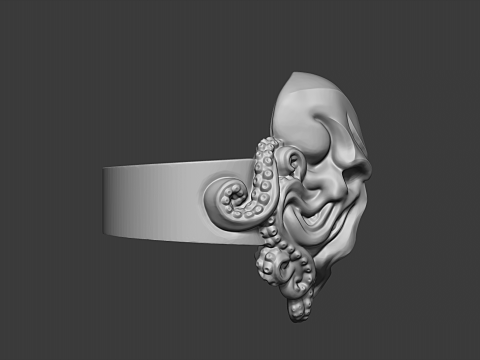 Cthulhu Tentacle Ring 3D print model Model Cetak 3D