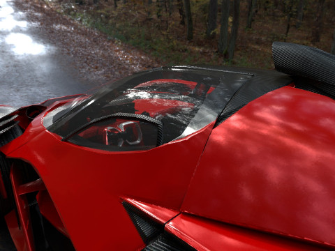 Futuristic Low Poly Concept Supercar Low-poly Model 3D