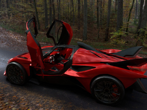 Futuristic Low Poly Concept Supercar Low-poly Model 3D