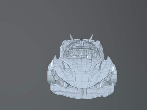 Futuristic Low Poly Concept Supercar Low-poly Model 3D