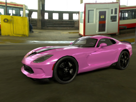 Realistic Sports Car Low-poly Modello 3D