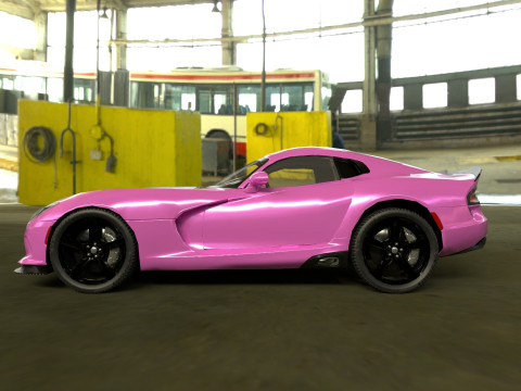 Realistic Sports Car Low-poly Modello 3D