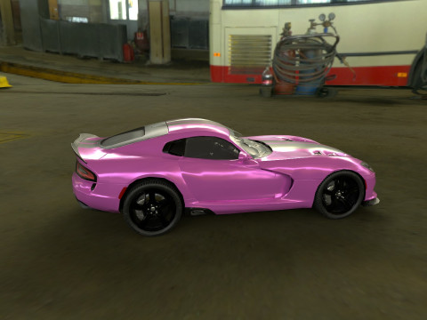 Realistic Sports Car Low-poly Modello 3D