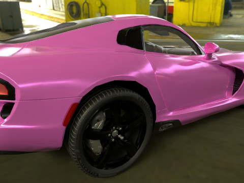 Realistic Sports Car Low-poly Modello 3D