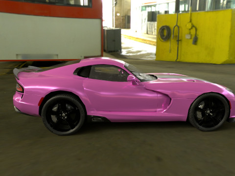 Realistic Sports Car Low-poly Modello 3D