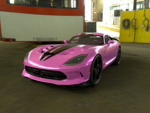 Realistic Sports Car Low-poly Modello 3D