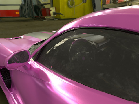 Realistic Sports Car Low-poly Modello 3D