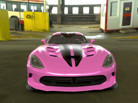 Realistic Sports Car Low-poly Modello 3D