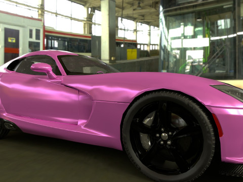 Realistic Sports Car Low-poly Modello 3D